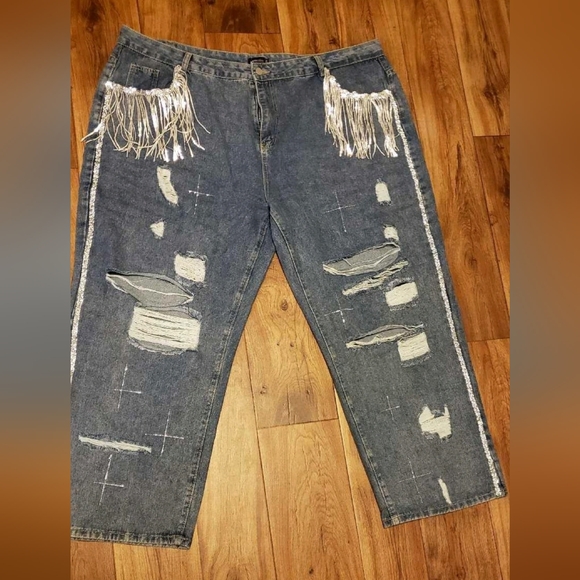 Xpluswear Size 4x Jeans Sparkley - Picture 2 of 9